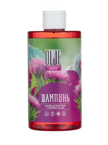 OLJE Натуральный шампунь для окрашенных волос с репейным маслом для поврежденных волос 450 мл в Рязани