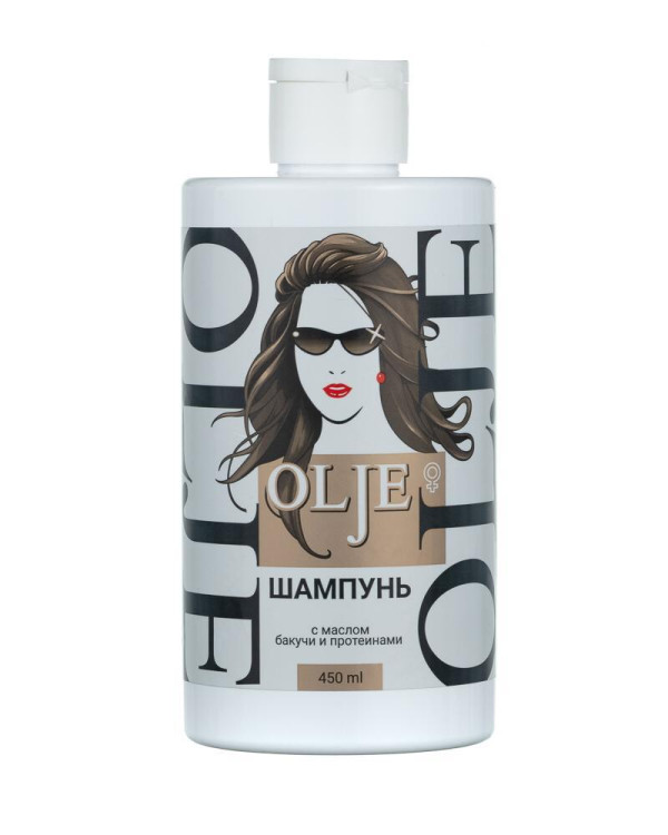 OLJE. Шампунь женский с маслом бакучи и протеинами, 450 мл в Рязани